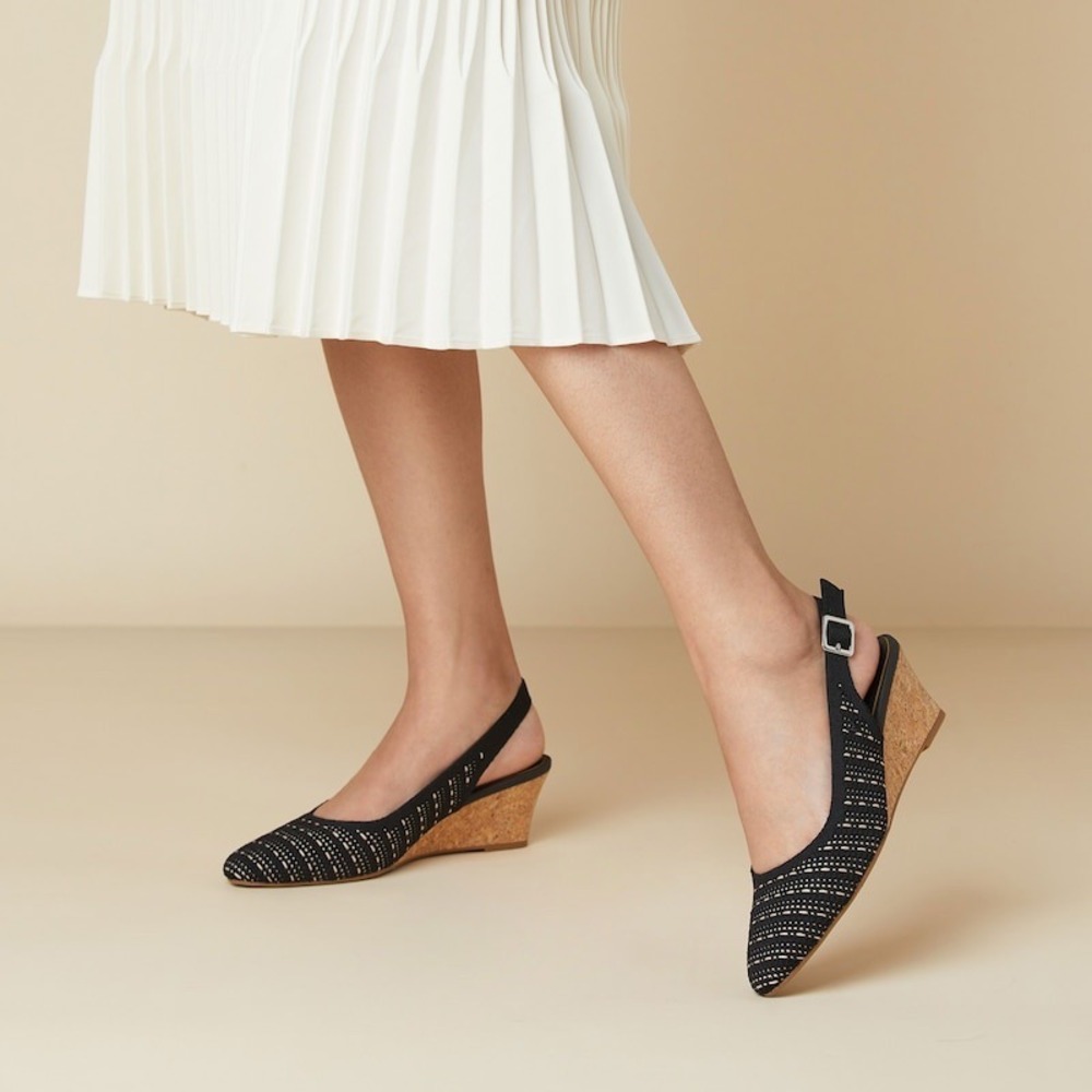 VIVAIA Almond-Toe Slingback Wedge Heeled Sandal EU/40‎ US/9